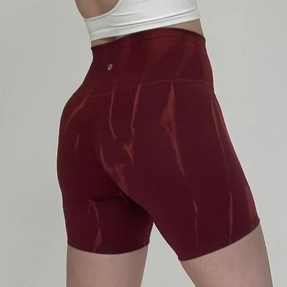 Lululemon Athletica Burgundy Tie Dye Bike Shorts